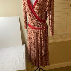 DONNA Morgan Red and tan dress, size 12